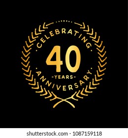 40 years design template. 40th vector and illustration.