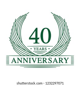 40 years design template. 40th anniversary. Vector and illustration.