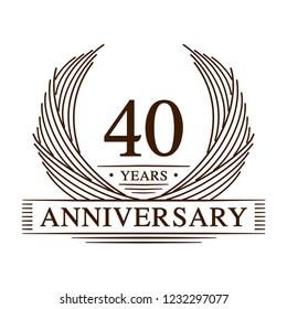 40 years design template. 40th anniversary. Vector and illustration.