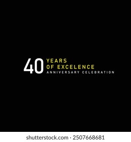 40 years of excelence anniversary celebration vector template design illustration