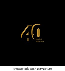 40 Years Excellent Anniversary Vector Template Design Illustration