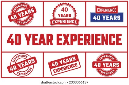 40 Years Experience Rubber Stamp Set