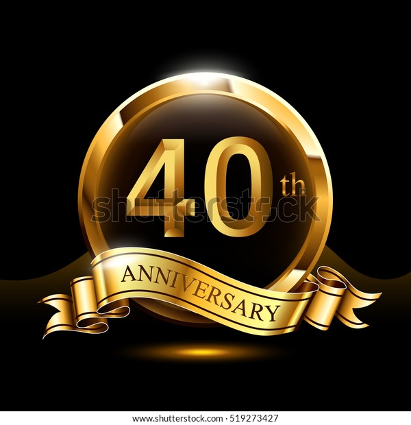 40 Years Golden Anniversary Logo Celebration Stock Vector (Royalty Free ...