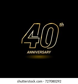 40 Years Golden Line Anniversary Celebration Logo Design