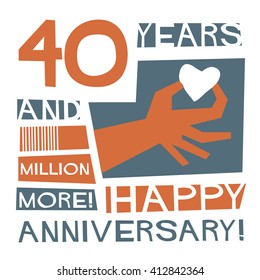 40 Years Happy Anniversary (Vector Illustration Concept Design)
