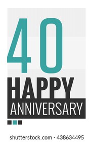 40 Years Happy Anniversary (Vector Illustration Poster Design)