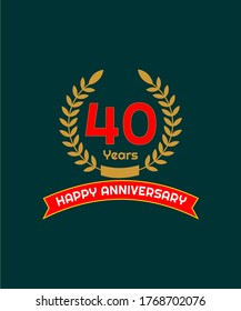 40 YEARS HAPPY ANNIVESARY VECTOR LOGO