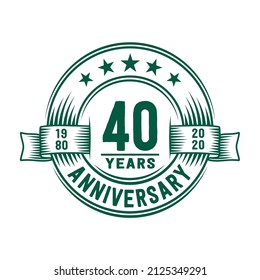 40 years logo design template. 40th anniversary vector and illustration.