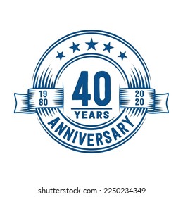 40 years logo design template. 40th anniversary vector and illustration.