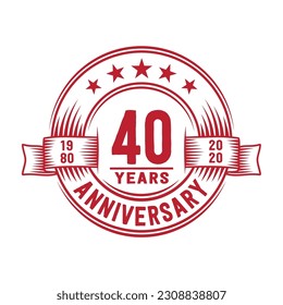 40 Jahre Logo-Design-Vorlage. 40. Jubiläum, Vektorgrafik und Illustration.