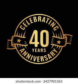 40 years logo design template. 40th anniversary vector and illustration.