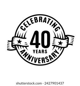 40 years logo design template. 40th anniversary vector and illustration.