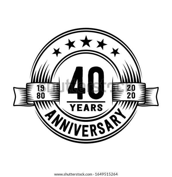 40 Years Logo Design Template 40th Stock Vector (Royalty Free) 1649515264