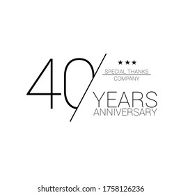 40 years old celebrating classic logo. happy anniversary 40 th. Greetings celebrates.