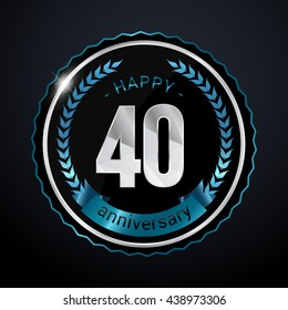 40 Years Silver anniversary logo, low poly design number