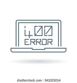 400 bad request error icon. Browser error sign. Internet warning symbol. Thin line icon on white background. Vector illustration.