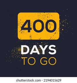400 Days Countdown left, vector illustration.