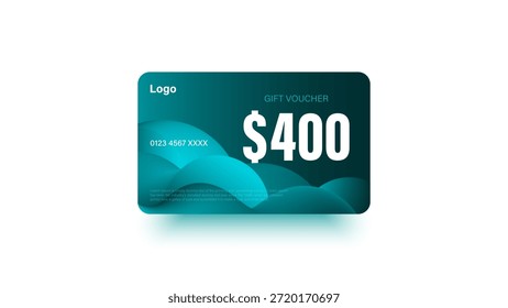 400 dólares de Cupón vale de regalo, Anuncio de devolución de dinero en efectivo oferta especial. Ilustración vectorial. Gran venta y super venta código de Cupón $400 descuento vale de regalo