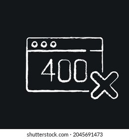 400 error chalk icon. Vector isolated black illustration