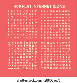 400 flat internet, business, media, website, interface, holidays icons, signs, illustrations set, vector