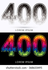 400 Font , Colors and black melt graphic vector