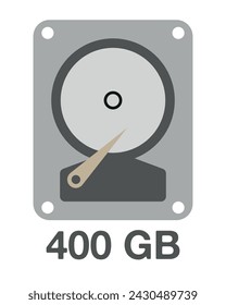 400 GB vector. Diseño de disco duro, almacenamiento de datos y concepto de backup