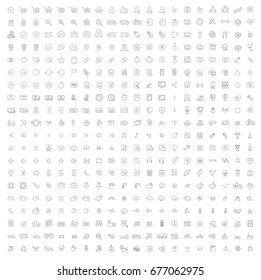 400 iconos de alta calidad en línea delgada - comercio electrónico, negocios, finanzas, transporte, clima, ecología, bienes raíces, servicios en la nube, comunicación, compras, audio, automóviles, en línea, medios de comunicación