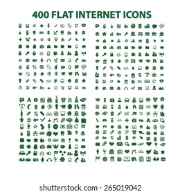 400 internet, website, office, business, media icons, signs, illustrations set, vector