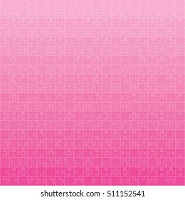 400 Pink Puzzles Pieces Arranged in a Square - JigSaw - Vector Illustration. 
Jigsaw Puzzle Blank Template or Cutting Guidelines 20:20 Ratio. Vector Background.