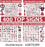 400 top signs. vector