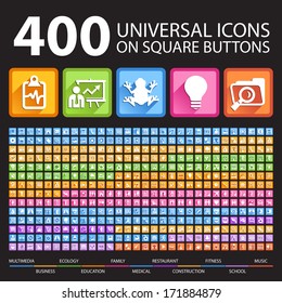 400 Universal Icons on Square Icons.