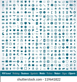 400 various icons symbols and design elements collection