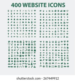 400 website, business, management, holidays, isolated icons, signs, illustrations concept design set, vector