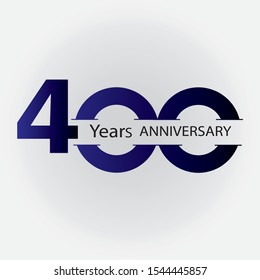 400 Year Anniversary Logo Vector Template Design Illustration blue, white