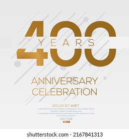 400 years anniversary celebration Design, Vector illustration.