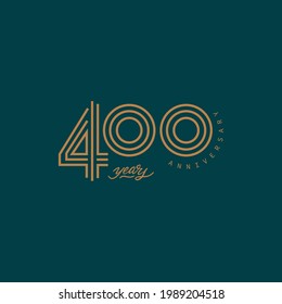 400 years anniversary pictogram vector icon, 400th year birthday logo label.