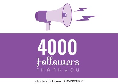 4000 OR 4k followers celebration. Thank you 4000   followers congratulation template banner. banner for social 4k friends and followers. celebrate subscribers and followers.

