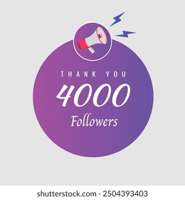 4000 OR 4k followers celebration. Thank you 4000   followers congratulation template banner. banner for social 4k friends and followers. celebrate subscribers and followers.
