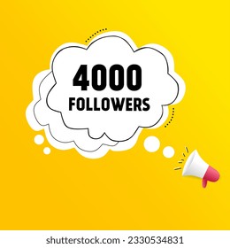 4000 followers, Thank You, social sites post, vector template design.
