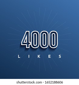 4000 Likes Vektorillustration Illustration Template Design