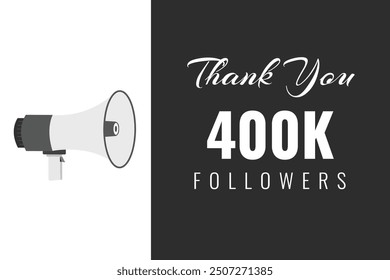400000 OR 400k followers celebration. Thank you 400000 followers congratulation template banner. banner for social 400k friends and followers. celebrate subscribers and followers.
