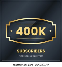 400k  subscribers, Thank you subscribers banner, card, vector illustration design.