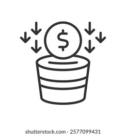 401k, icon in line design. 401k, retirement, savings, plan, investment, fund, finance on white background vector. 401k editable stroke icon