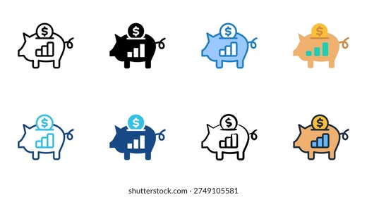 401(k) icons set multiple style collection. Editable stroke 

