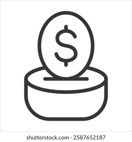 401K Outline Icon Vector Illustration