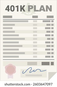 401k plan in flat design style (cut out)