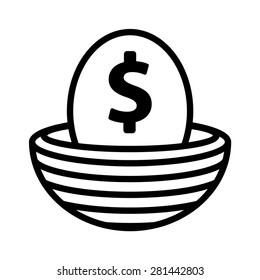 401k Retirement Nest Egg Line Art Vector Icon For Finance Apps And Websites