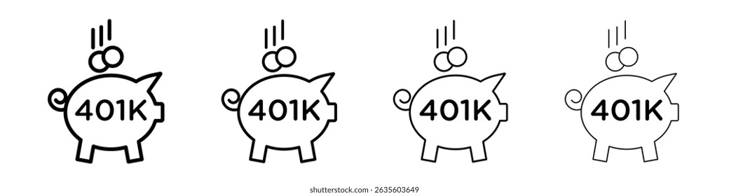 401k retirement savings icon Flat illustration sign