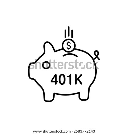 401k retirement savings icon Vector logo set flat