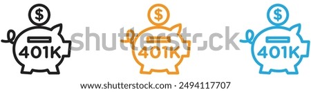 401k retirement savings vector logo set collection for web app ui